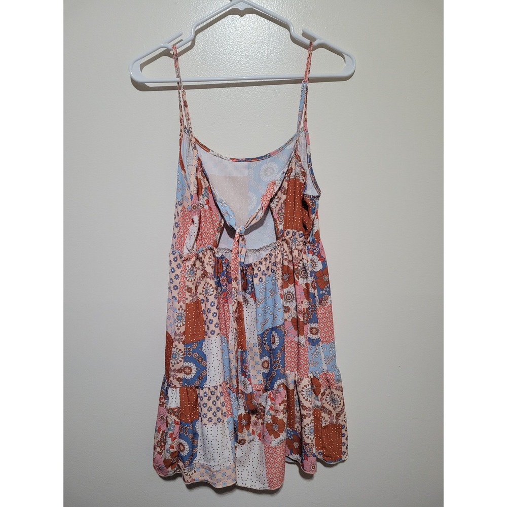 Altar'd State Patchwork Floral Mini Dress Women Large Multicolor Boho